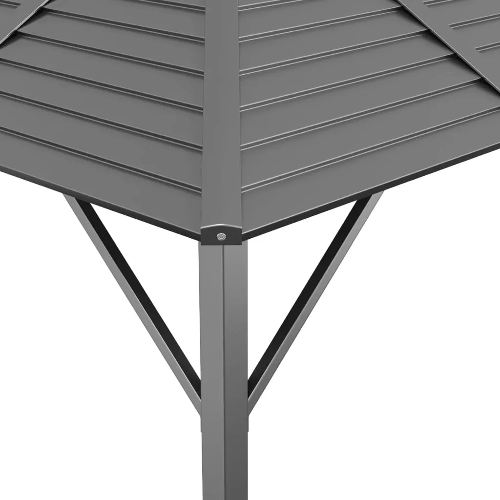 Gartenpavillon 3x3 m Anthrazit mit verzinktem Stahlrahmen und Polyesterdach