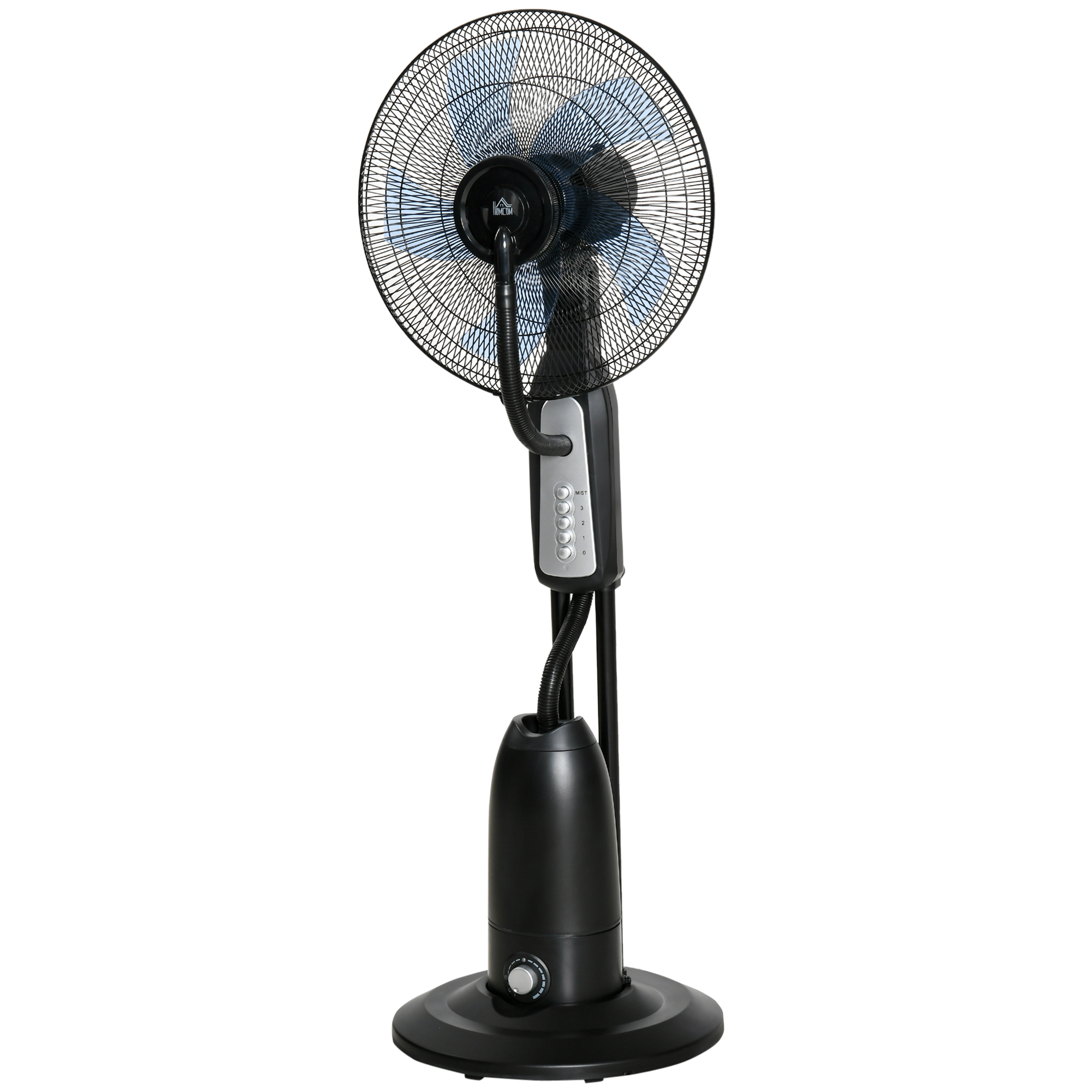 Ventilator mit Sprühnebel 50L x 40B x 125H cm Schwarz