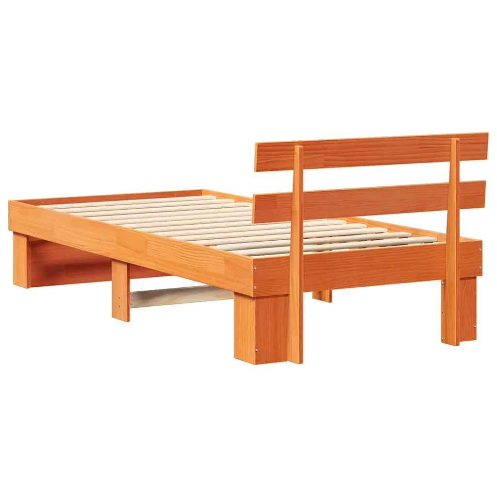 Bettrahmen Massivholz 208 x 83 x 73 cm Wachsbraun