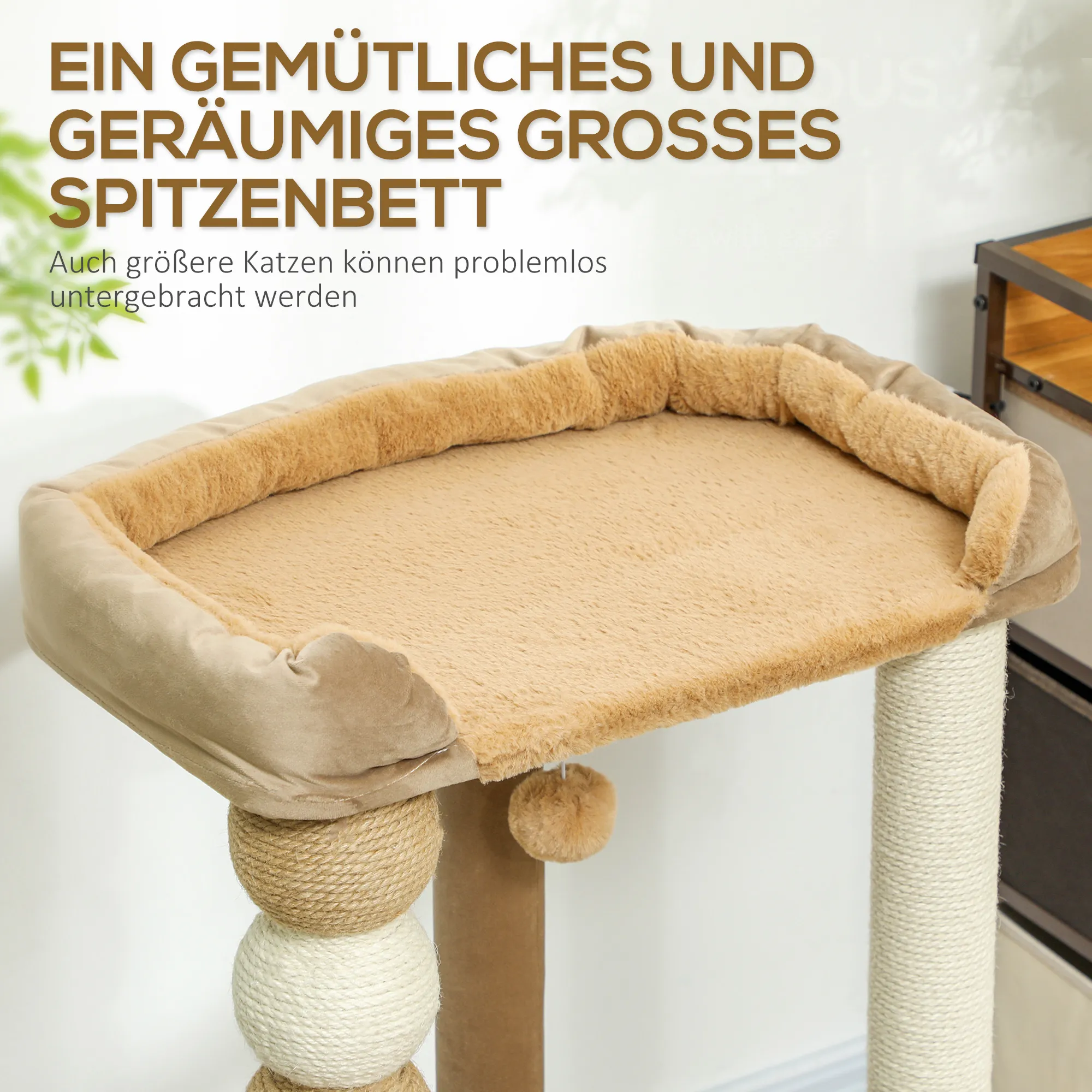 Luxuriöser Kratzbaum 56L x 54B x 86H cm in Kaffee