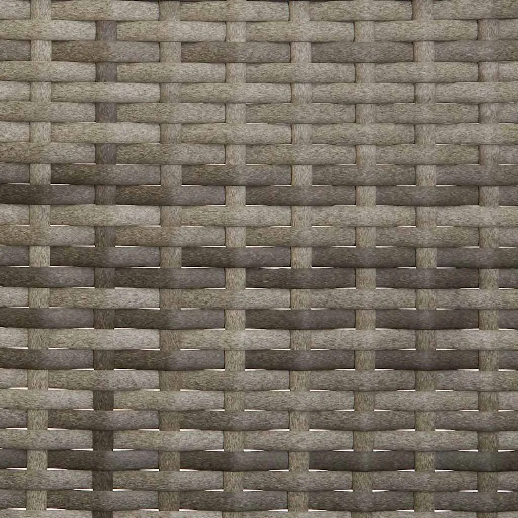 3-Sitzer Bank aus PE-Rattan und pulverbeschichtetem Stahl 140x51x85 cm Grau