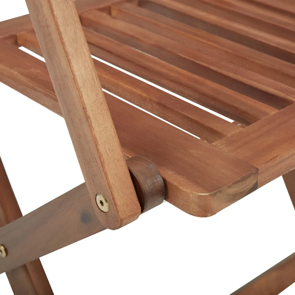 Klappstühle, 6 Stück, mit Kissen, aus massivem Akazienholz