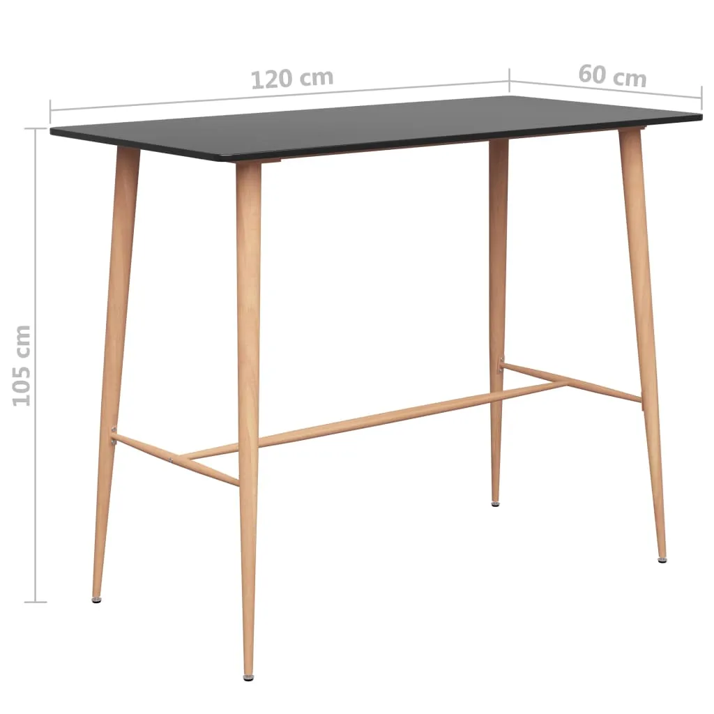 Stylischer Stehtisch 120 x 60 x 105 cm in Schwarz