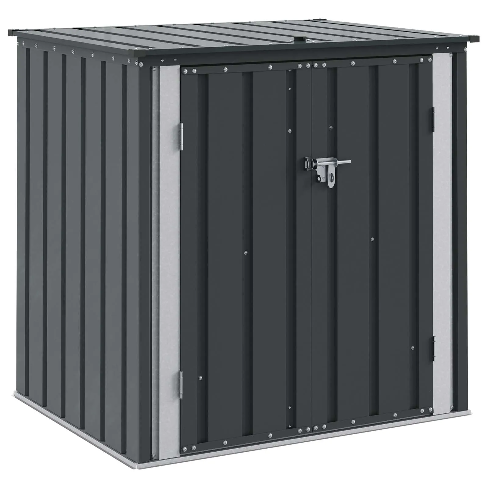 Abschließbare Gartenbox 101,5x82x100 cm Schwarz mit Stahlkonstruktion