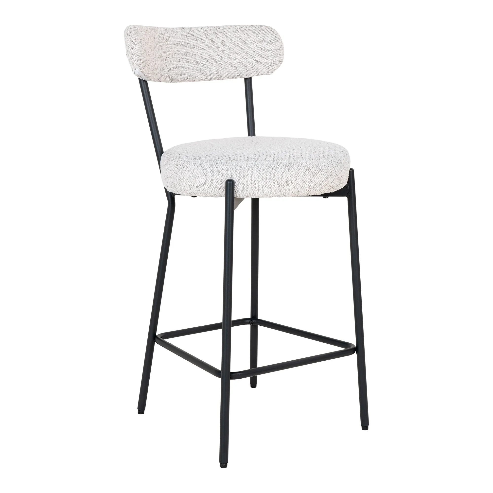 tinkaro Barhocker Badalona Bouclé 46 x 39 x 90 cm Weiß