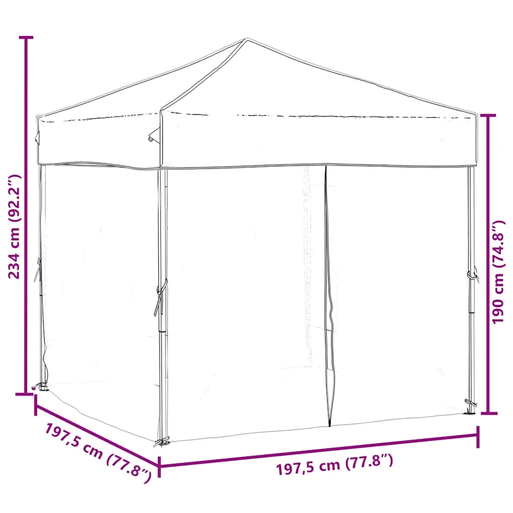 Faltbares Partyzelt 197,5 x 197,5 x 234 cm in Anthrazit