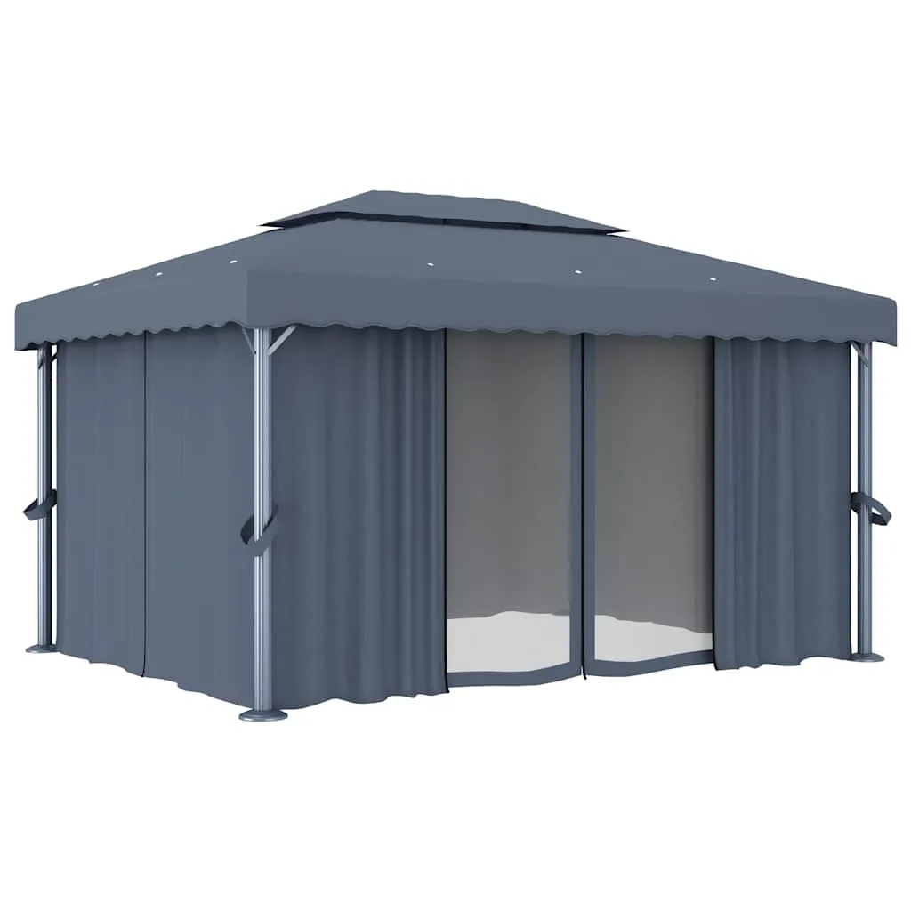 Pavillon 4x3 m Anthrazit mit Aluminium- und Stahlgestell