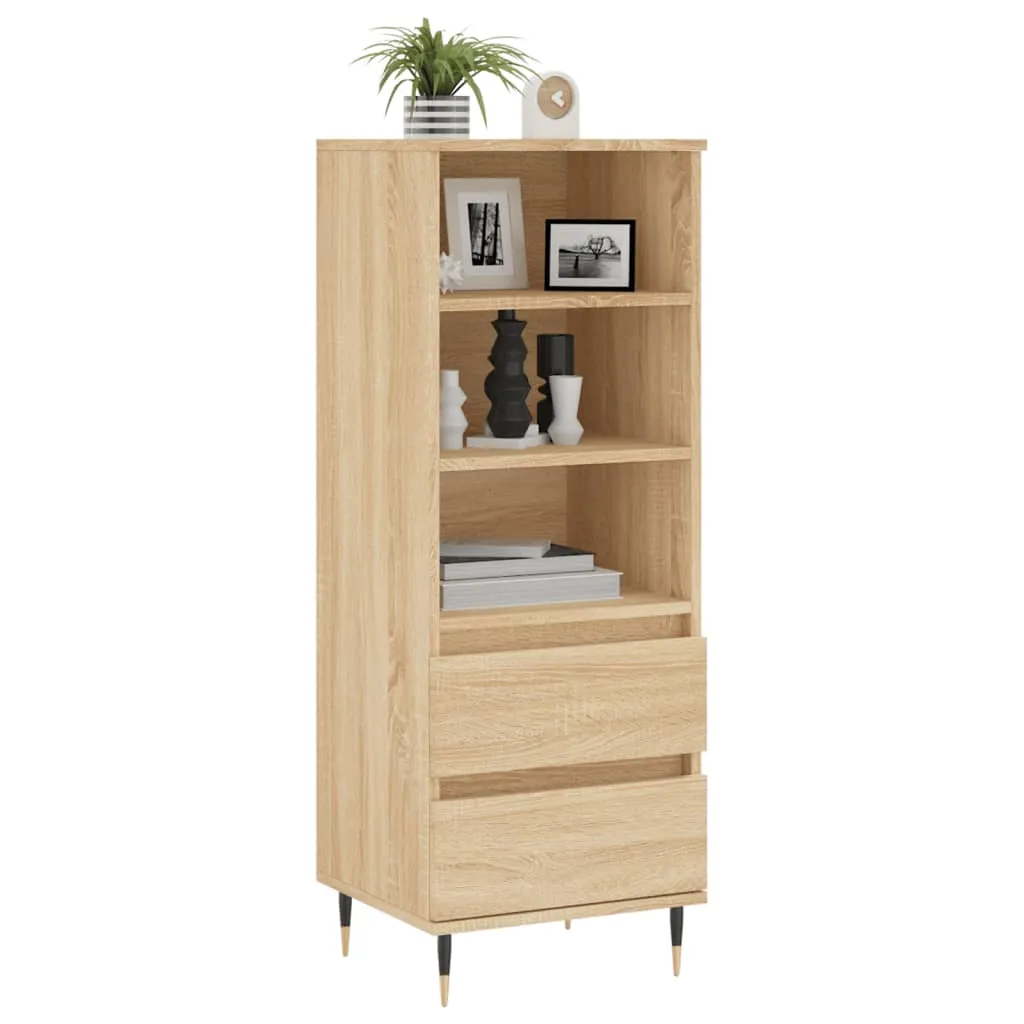 Highboard Sonoma-Eiche 40 x 36 x 110 cm aus Holzwerkstoff und Metall