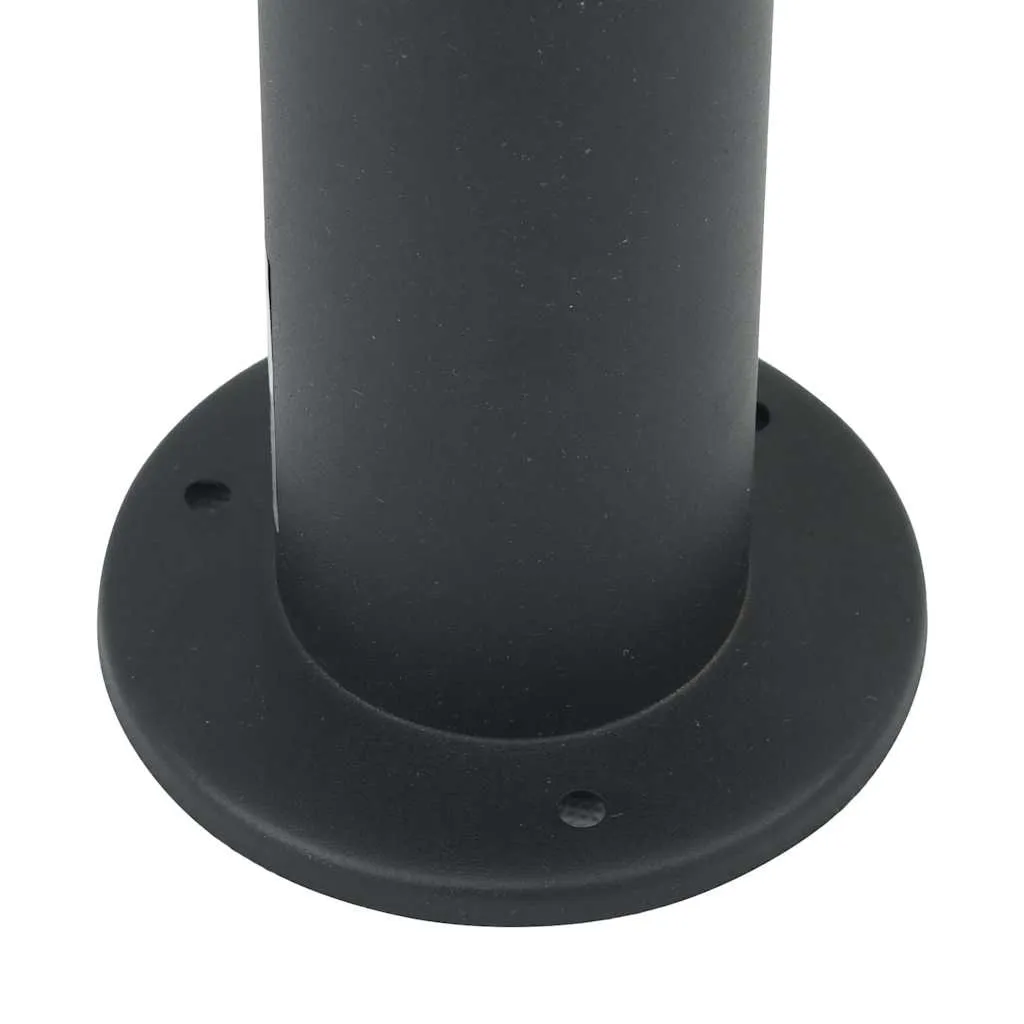Schwarze Edelstahl Pollerleuchte 25x80 cm mit Steckdose und IP44