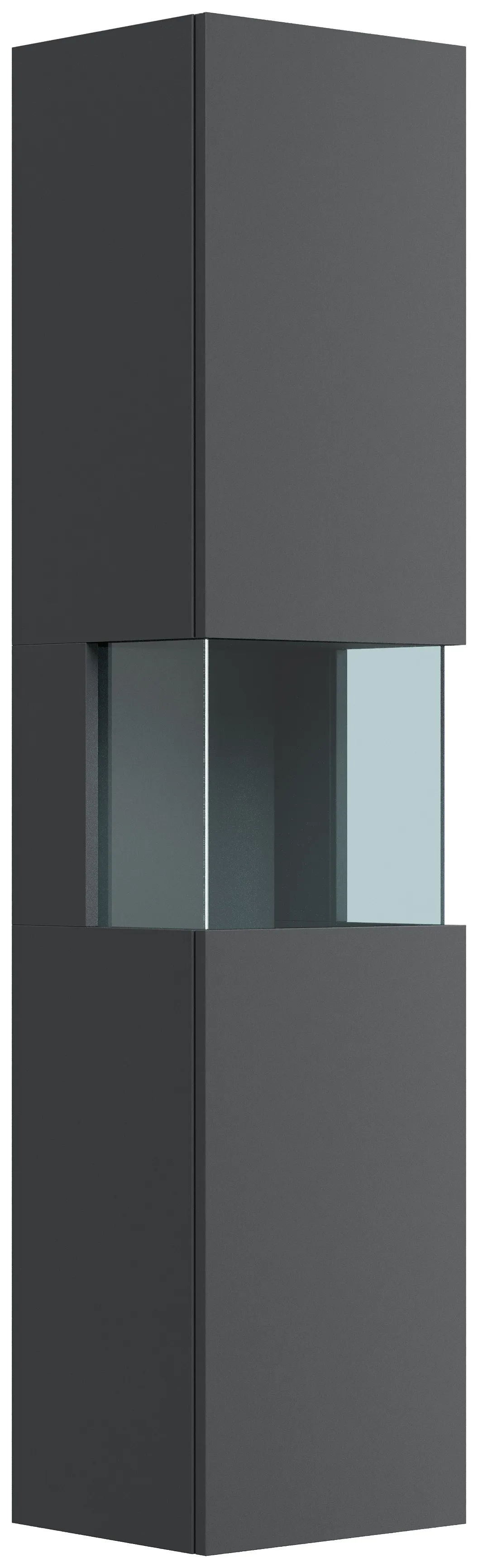 Limes Badezimmer Hochschrank 150cm Softclose zur Wandmontage Glaselement grafit