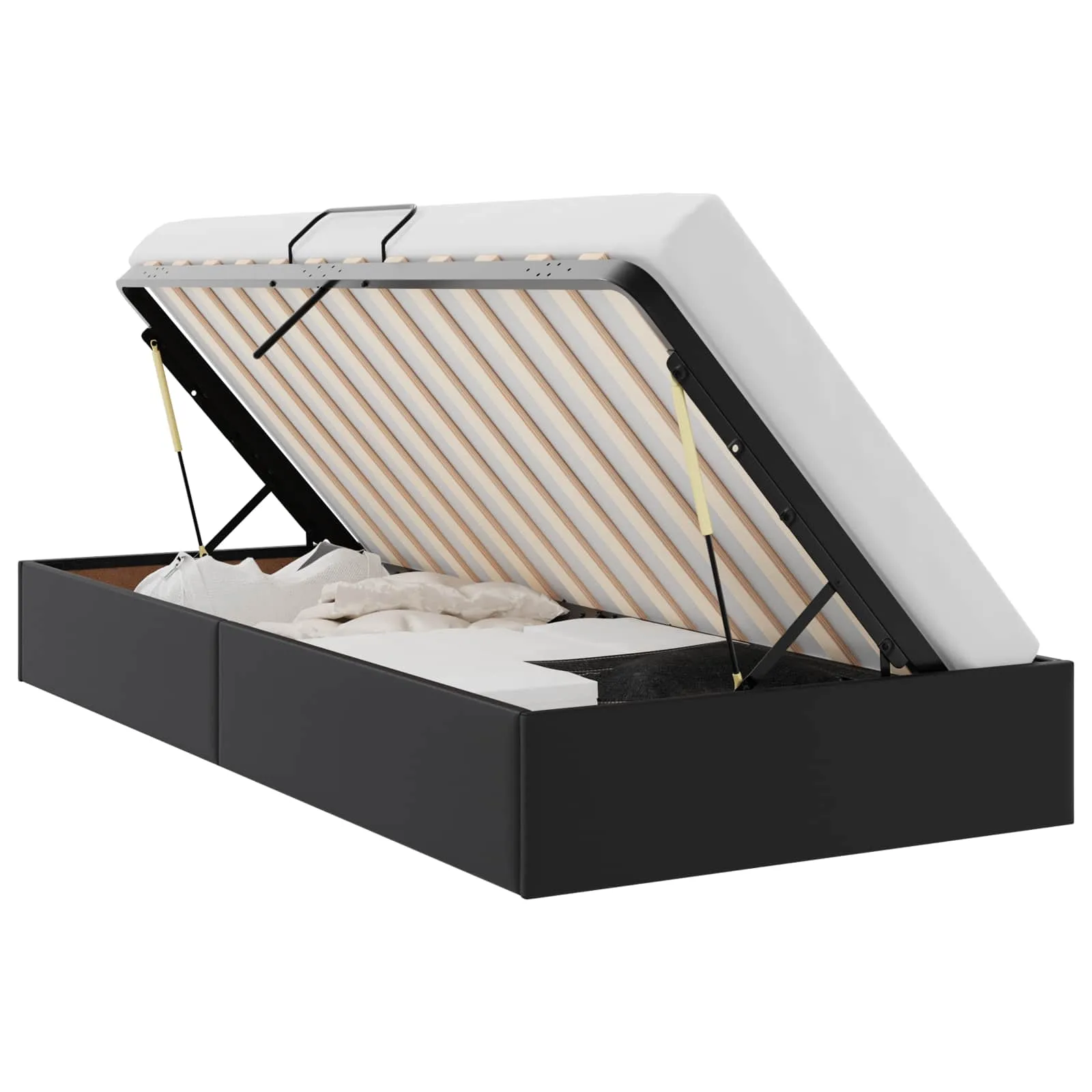 Ottoman Bettgestell 204 x 100 x 23.5 cm Schwarz