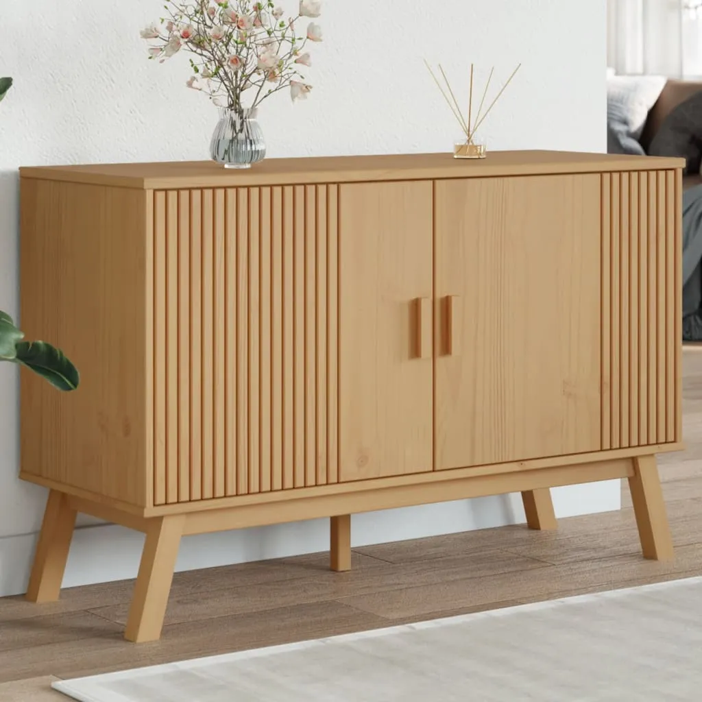 Sideboard aus massivem Kiefernholz Braun 114 x 43 x 73,5 cm