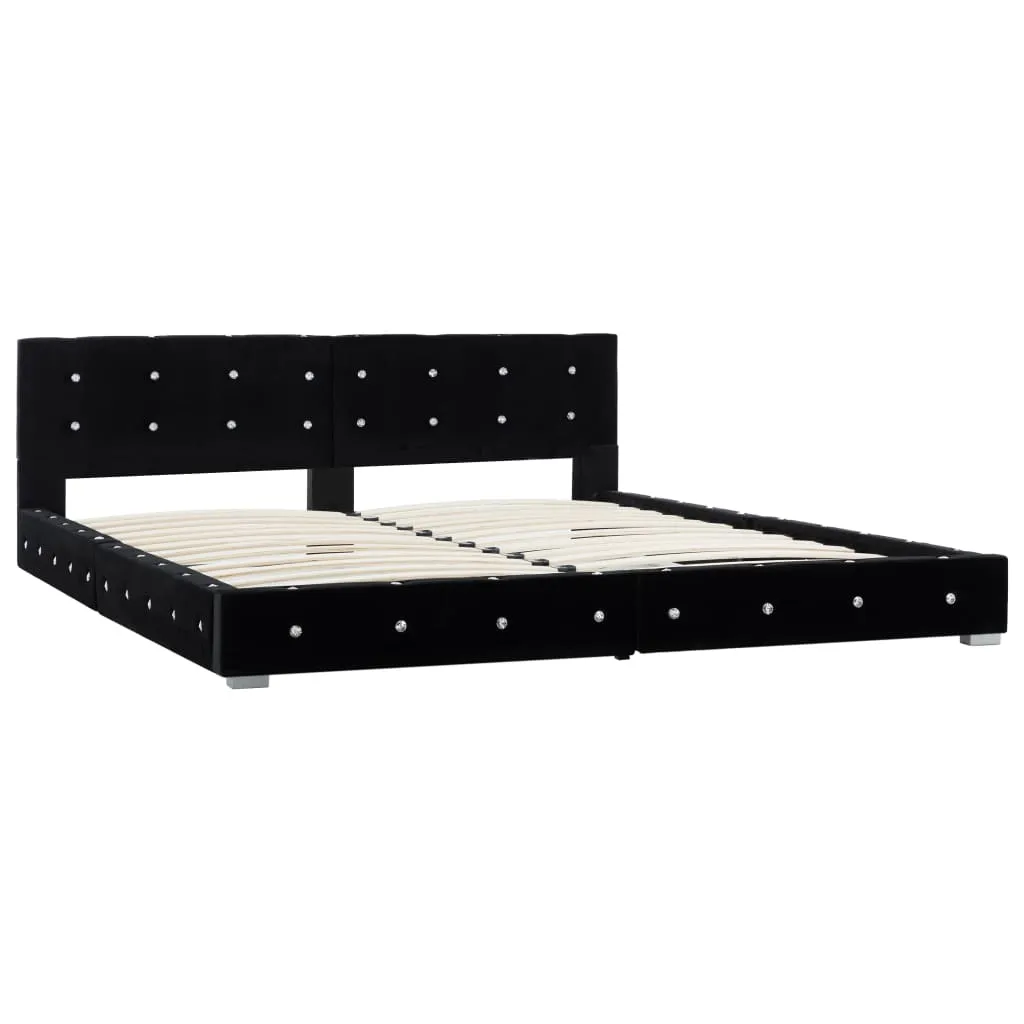 Bettgestell Schwarz Samt 180x200 cm