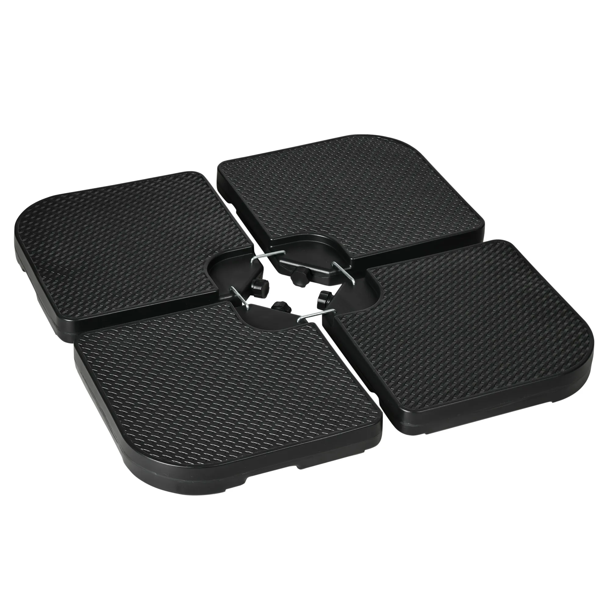 Sonnenschirmständer Schwarz 100x100x8 cm aus HDPE