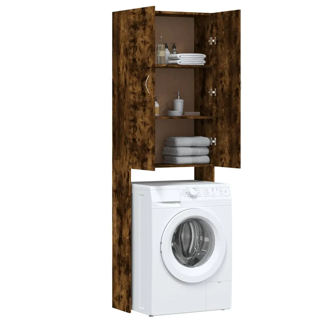 Waschmaschinenschrank 64x25,5x190 cm in Räuchereiche, Massivholz