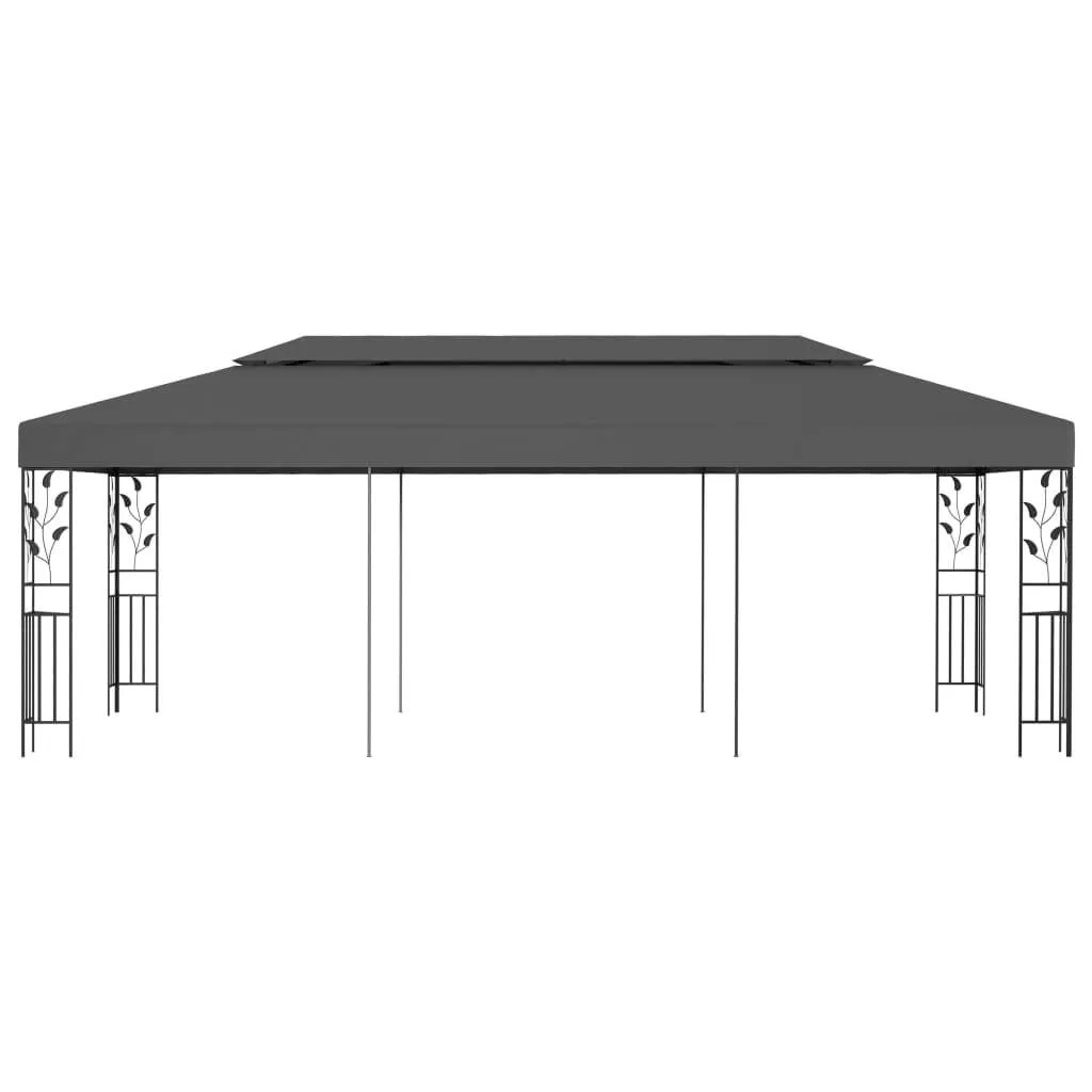 Pavillon mit Doppeldach 600x300x270 cm in Anthrazit und Schwarz