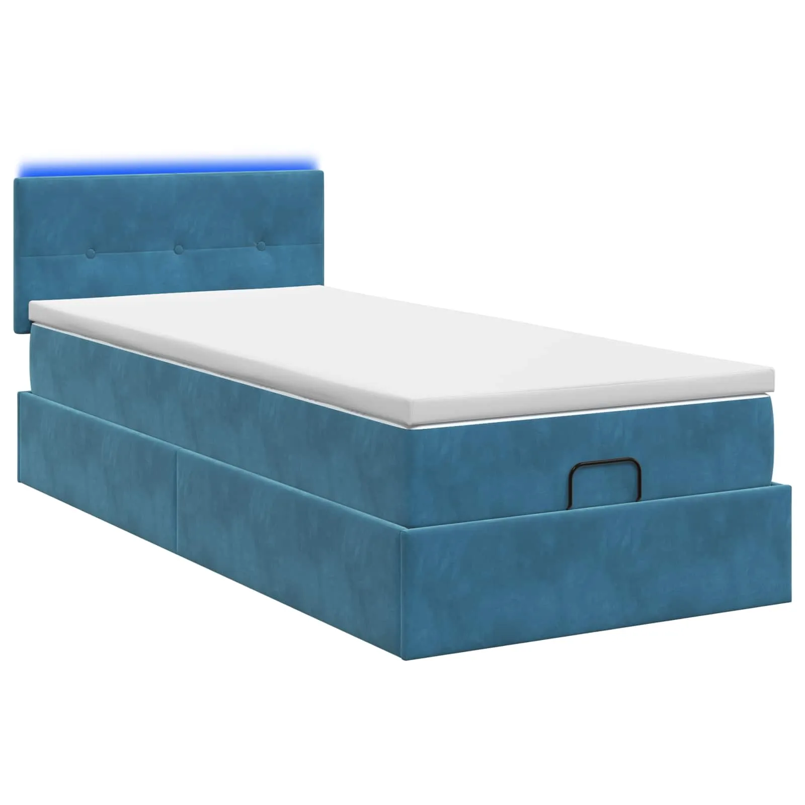 Ottoman-Bett mit Matratze 203 x 100 x 88 cm Dunkelblau
