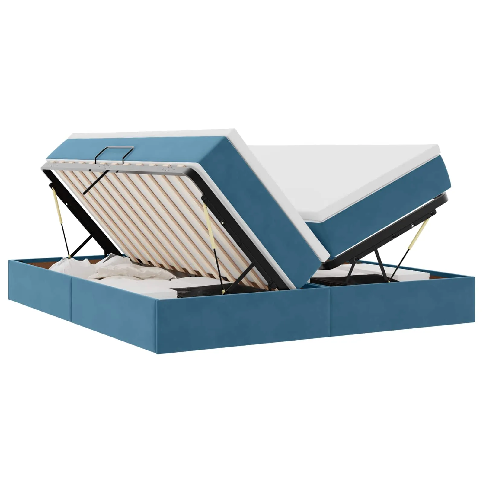 Stauraumbett mit Matratze 204 x 200 x 48,5 cm Dunkelblau