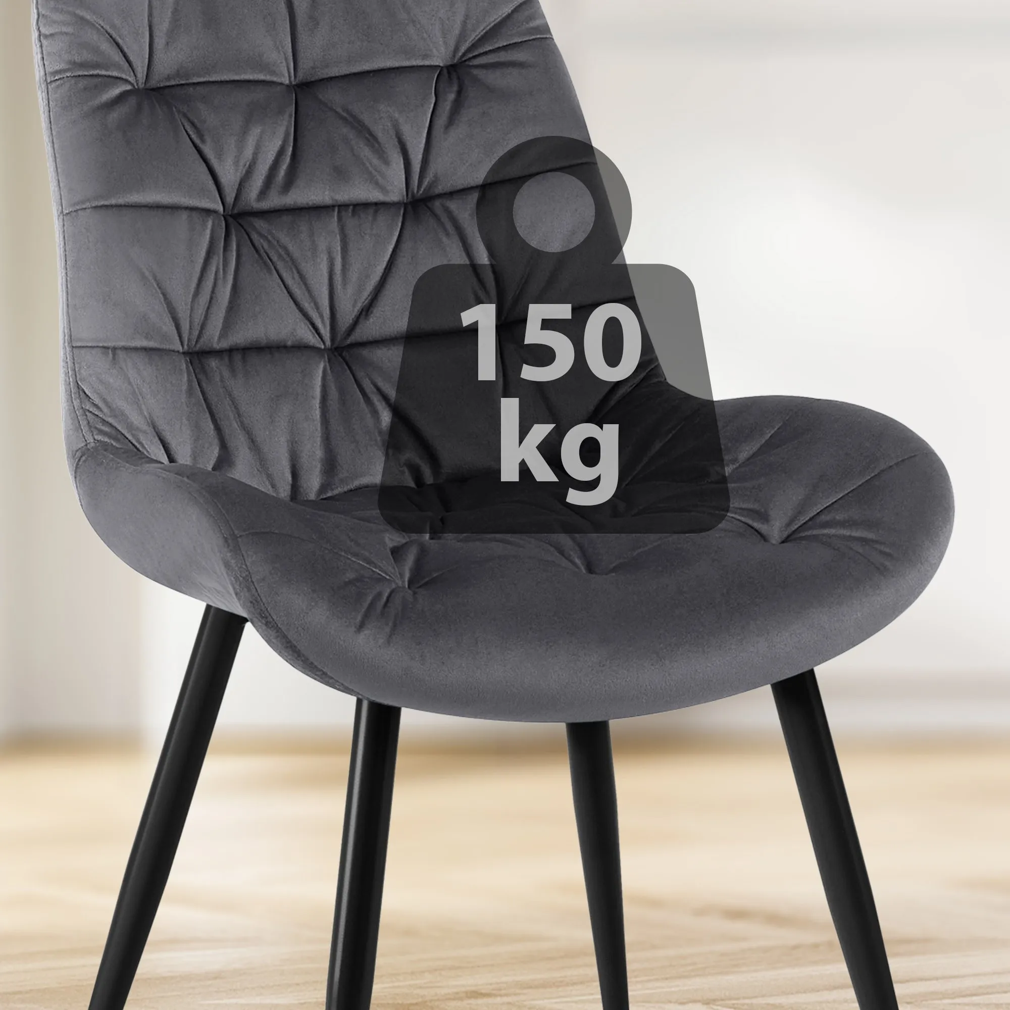 Esszimmerstuhl Rossford 85x56x63 cm dunkelgrau