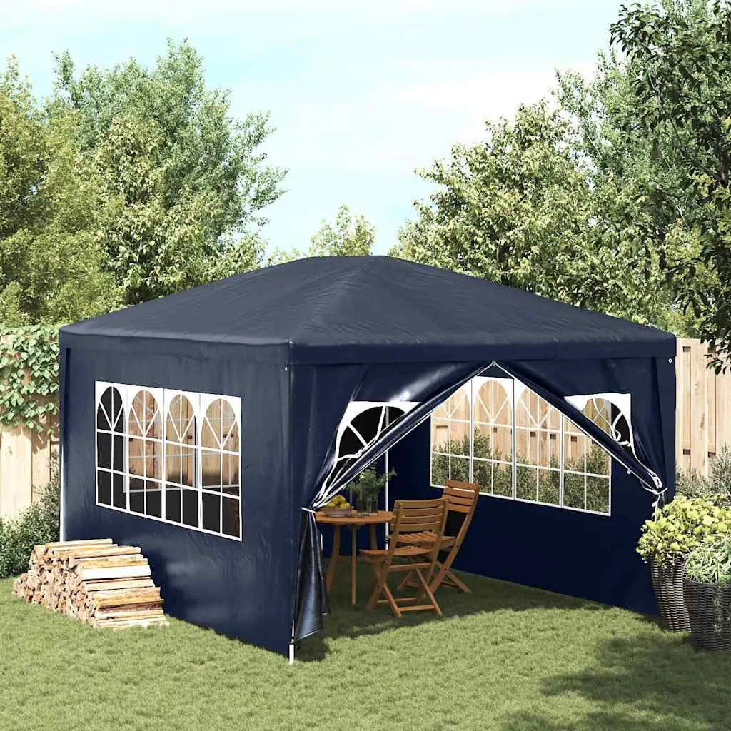 Blaues Partyzelt 4 x 3 x 2,55 m mit Stahlrahmen und PE-Dach