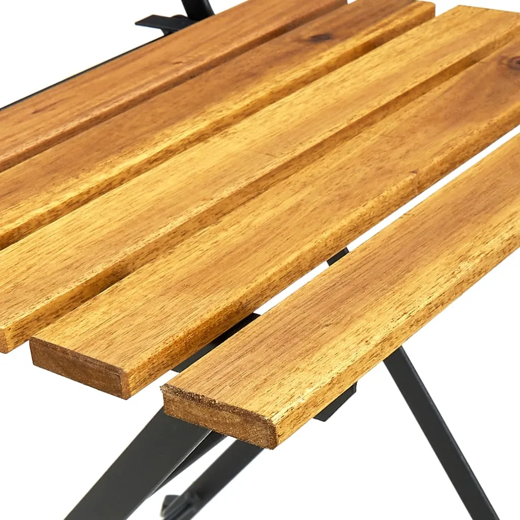 Klappstühle, 2 Stück, Stahl und massives Akazienholz