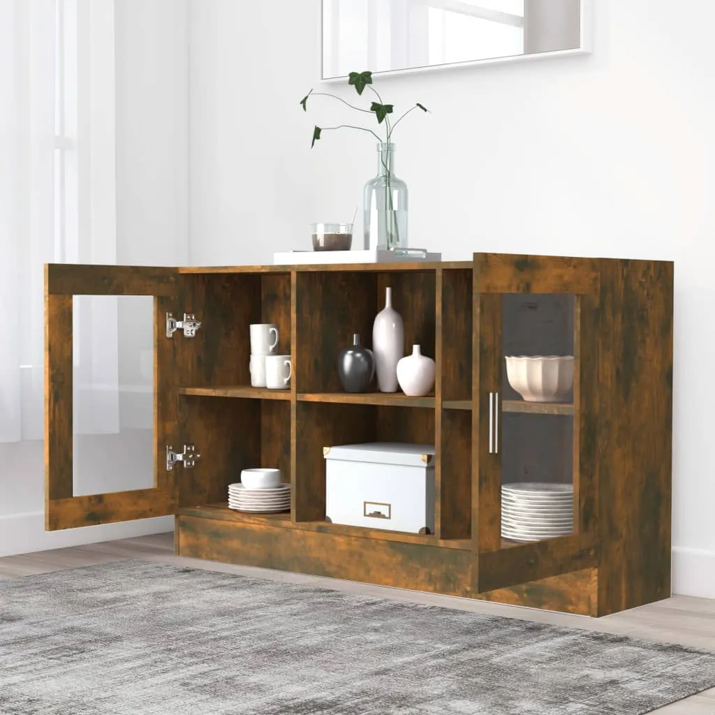 Vitrinenschrank Sideboard 120 x 30,5 x 70 cm in Räuchereiche