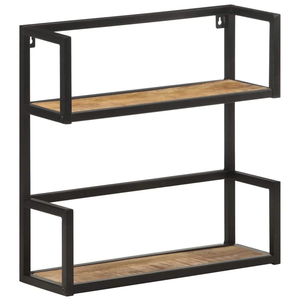 Wandregal 60x20x60 cm Raues Mangoholz