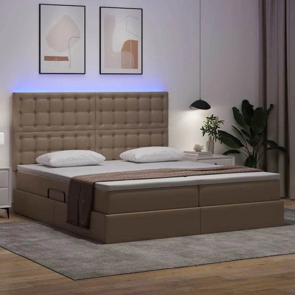 Stauraum-Bett mit Matratze 180 x 200 cm Cappuccino