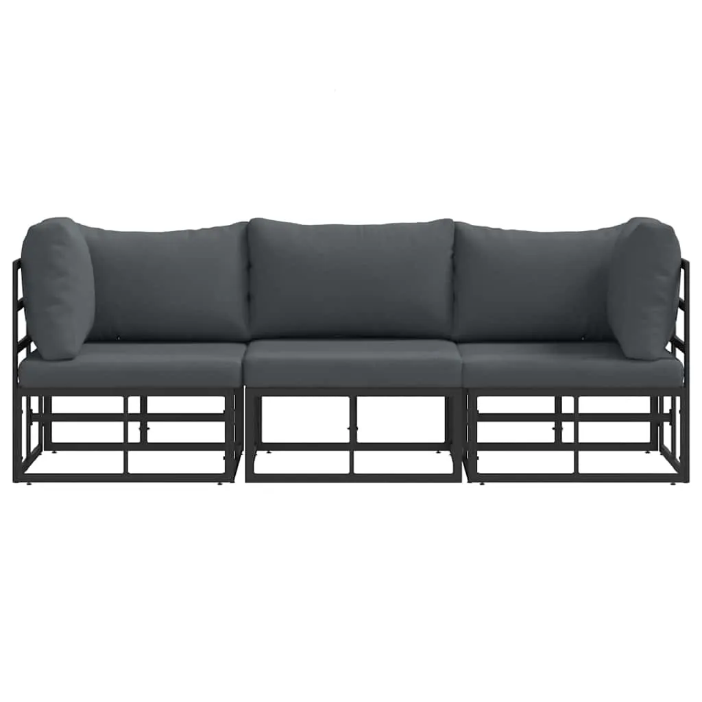 Modernes Outdoor-Möbelset 214 x 71,5 x 71 cm in Schwarz und Anthrazit