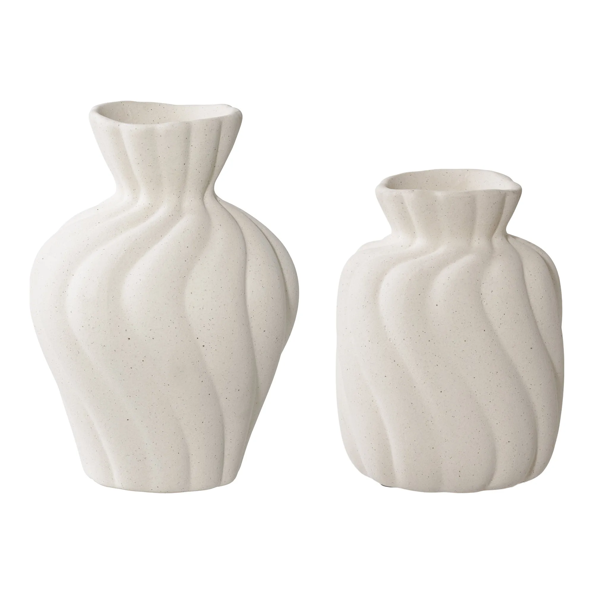 tinkaro Vase Set 2-teilig Keramik 8,8/10,5 - 9/11 - 12/15 cm Weiß