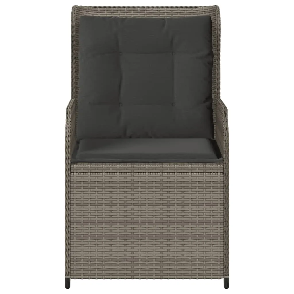 Verstellbarer Gartenstuhl aus PE-Rattan Grau 55x67x95 cm