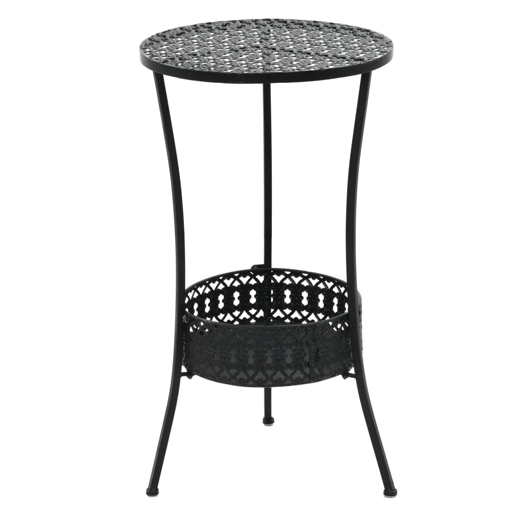 Schwarzer Bistrotisch aus Metall 40 x 70 cm
