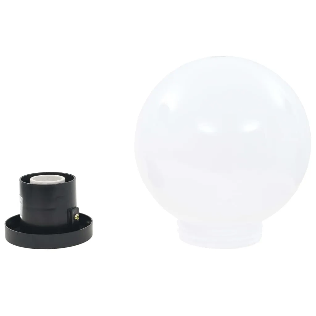 2er Set LED-Kugellampen 20 cm Weiß mit E27 Fassung