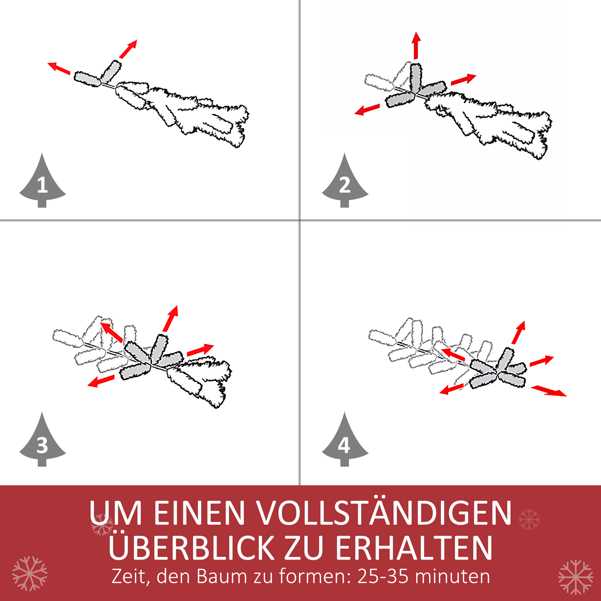 Künstlicher Weihnachtsbaum verschneit mit Zapfen, 180 cm, Grün-Weiß