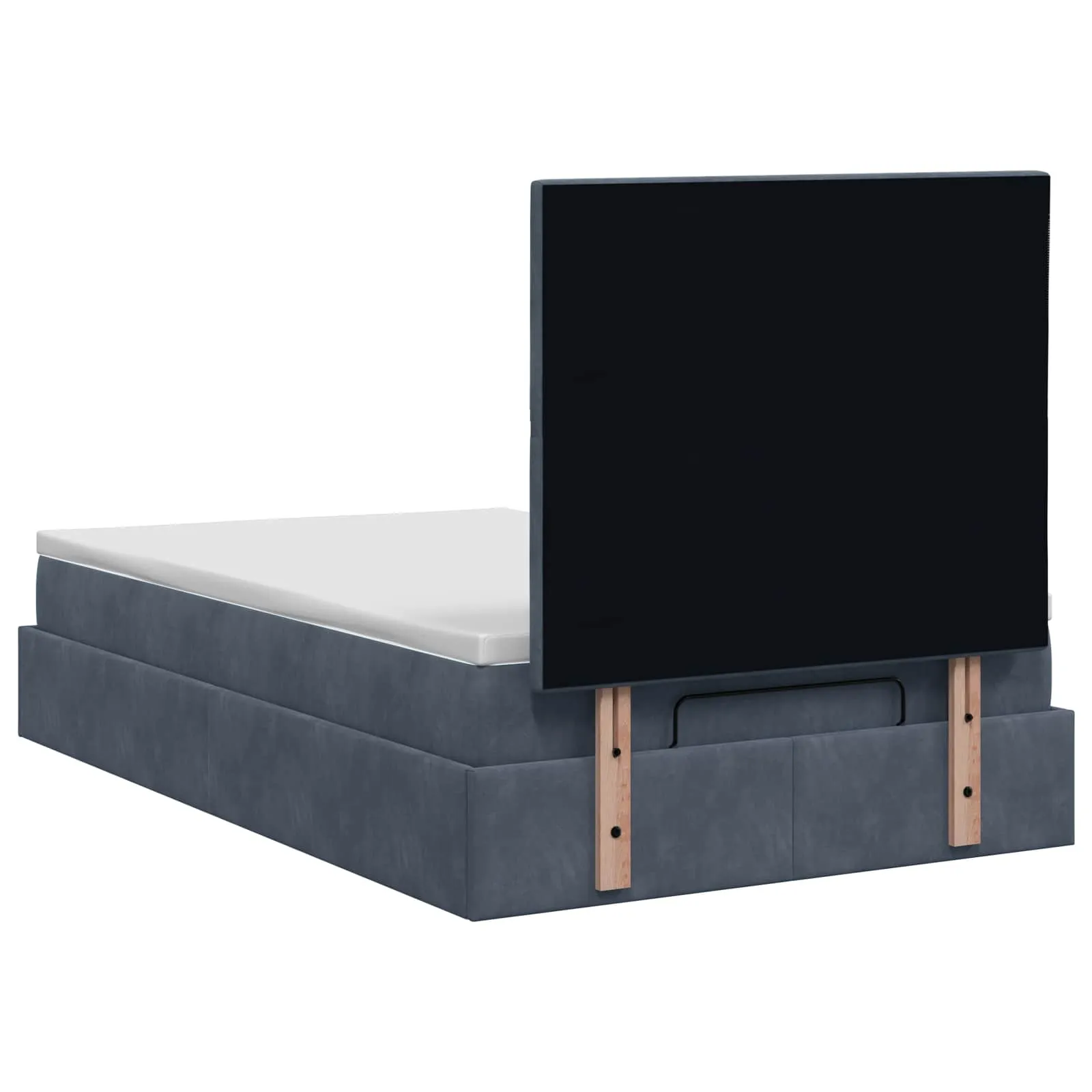 Ottoman-Bett mit Matratze 203 x 120 x 88 cm Dunkelgrau