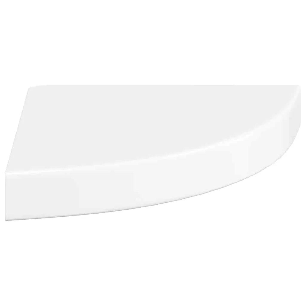Schwebendes Eckregal MDF-Wabenstruktur Metall 25x25x3,8 cm Hochglanzweiß