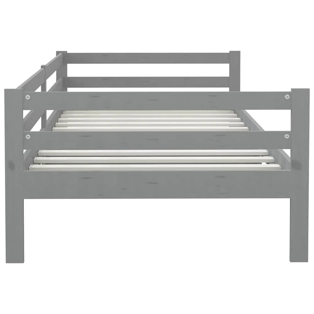 Multifunktionales Tagesbett aus massivem Kiefernholz 204x98x57 cm Grau