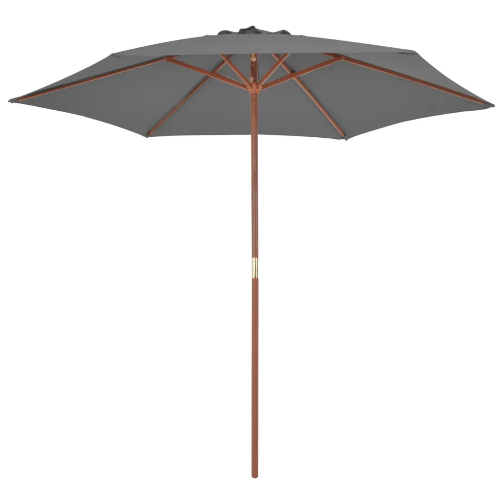Eleganter Gartenschirm 270x244 cm Anthrazitgrau mit Massivholz-Mast