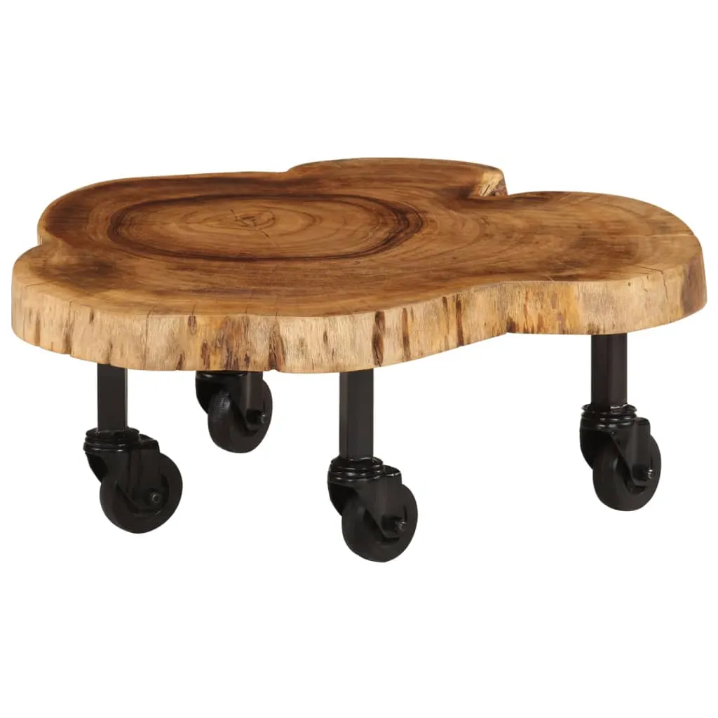 Rustikaler Sofatisch aus Echtholz 60 x 55 x 25 cm Braun