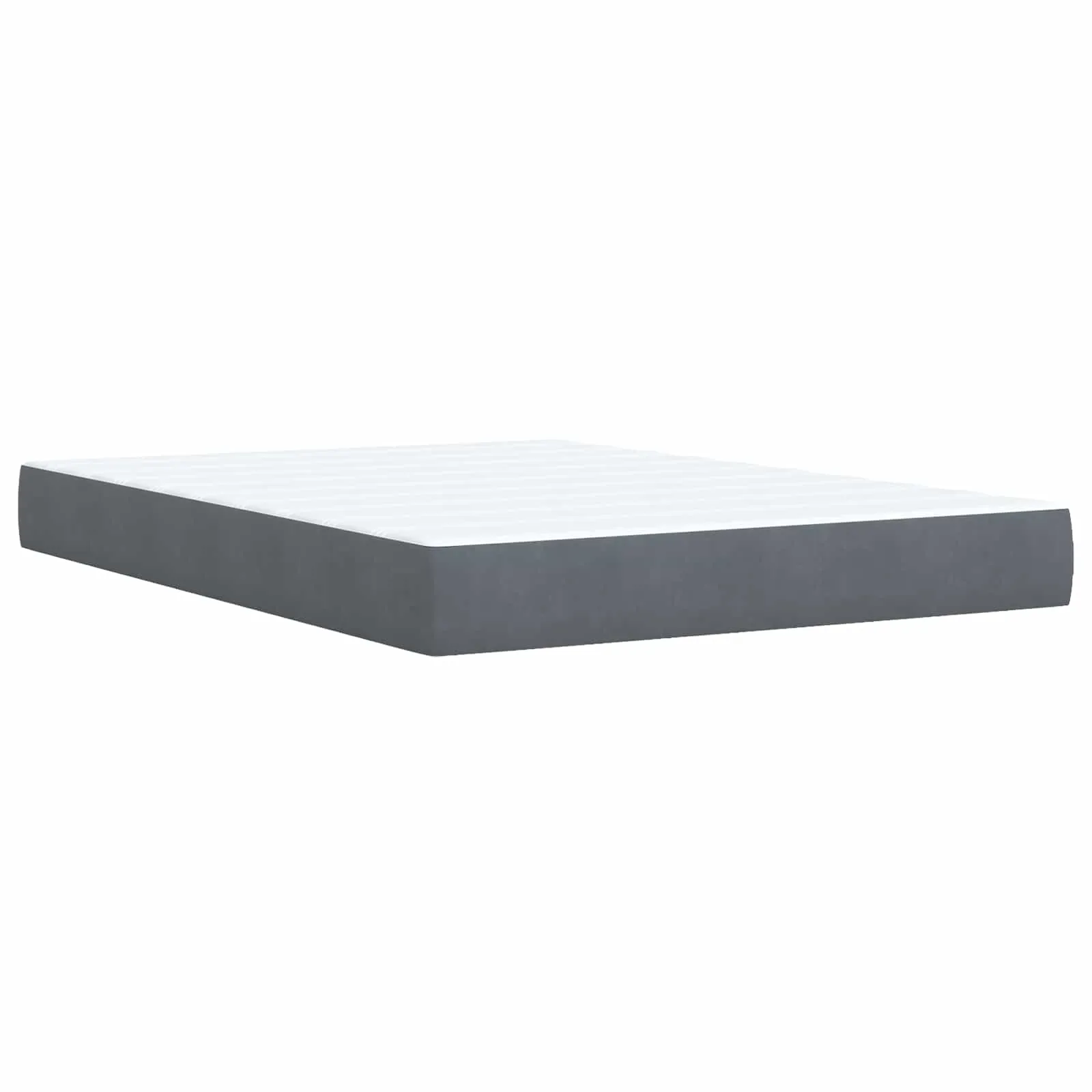 Boxspringbett Samt Dunkelgrau 140x200 cm mit verstellbarem Kopfteil
