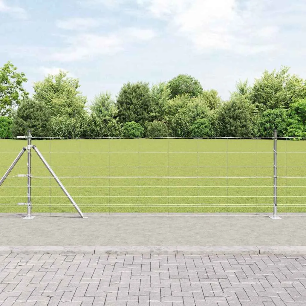 Außenzaunpfosten Stahl galvanisiert 2500 x 80 cm modern rechteckig