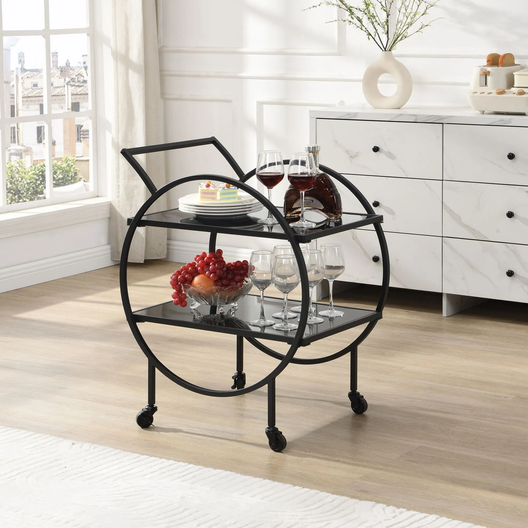 Design Servierwagen mit Rollen & Bremse