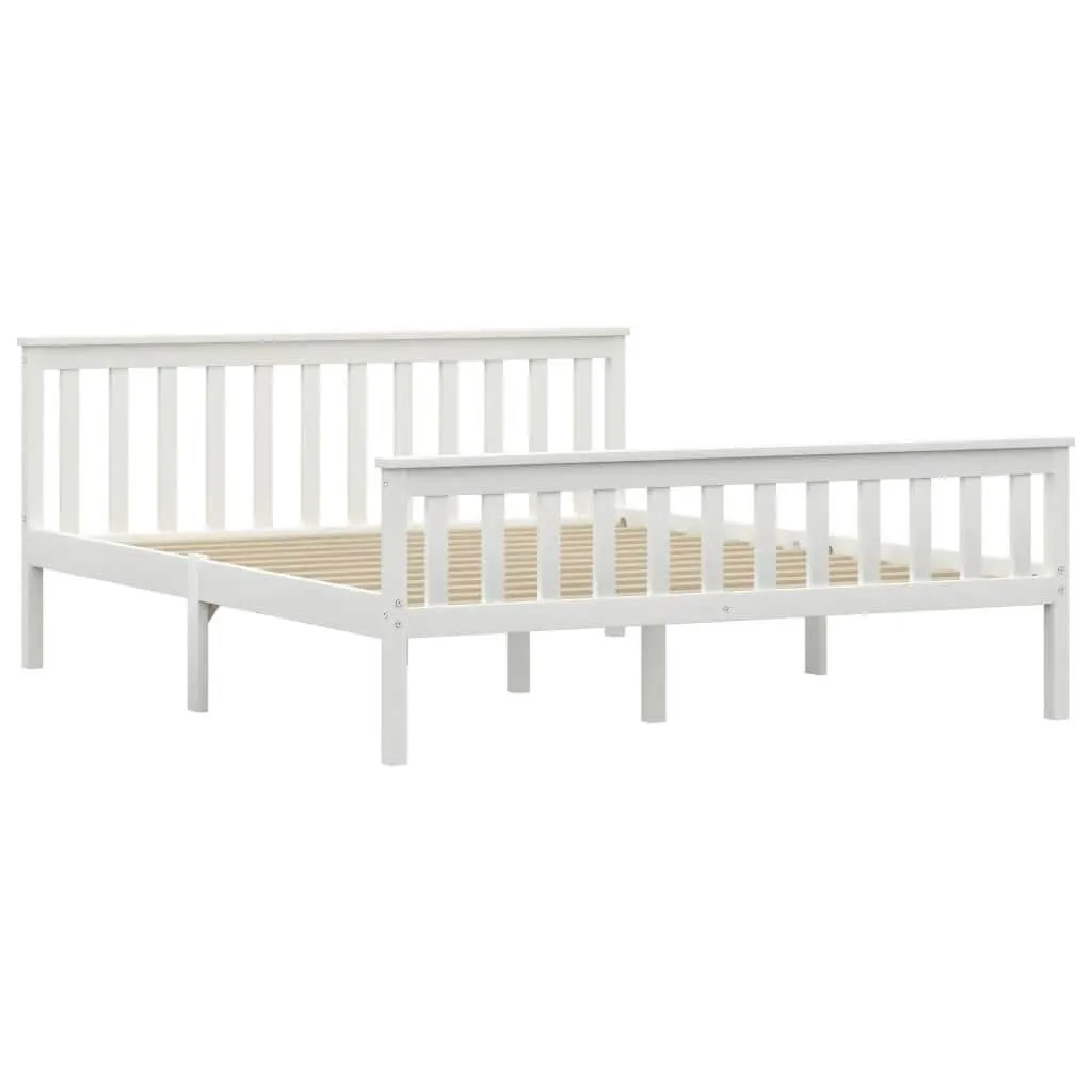 Massivholzbett Weiß 208x168x82 cm mit Lattenrost für 160x200 cm Matratze