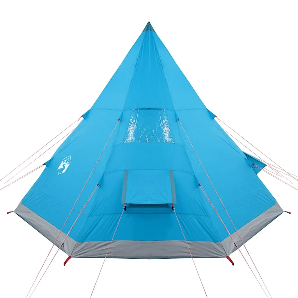 Campingzelt Tipi Blau 367x367x259 cm wasserdicht mit E-Anschluss