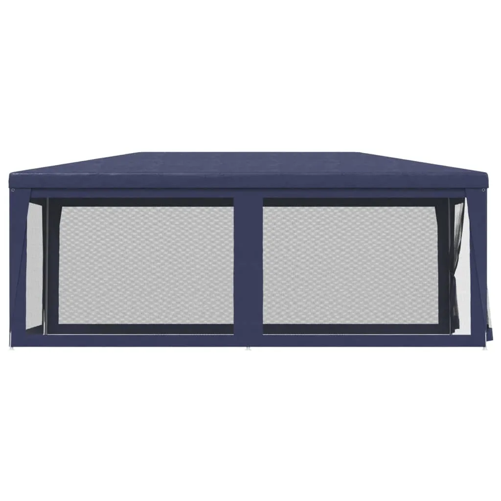 Blaues Partyzelt 296x594x258 cm mit robustem Eisenrahmen und Mesh-Seitenwänden