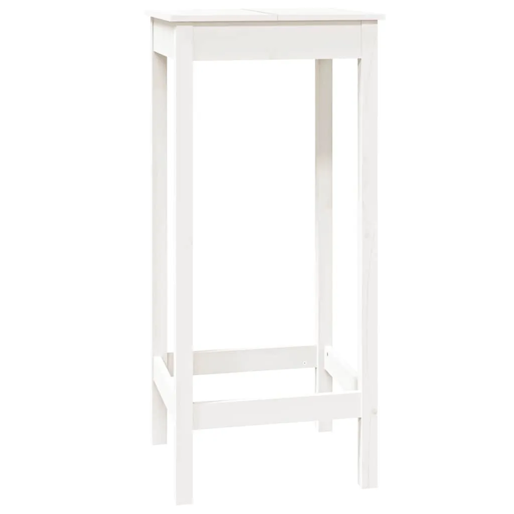 Bartisch aus massivem Kiefernholz Weiß 50 x 50 x 110 cm