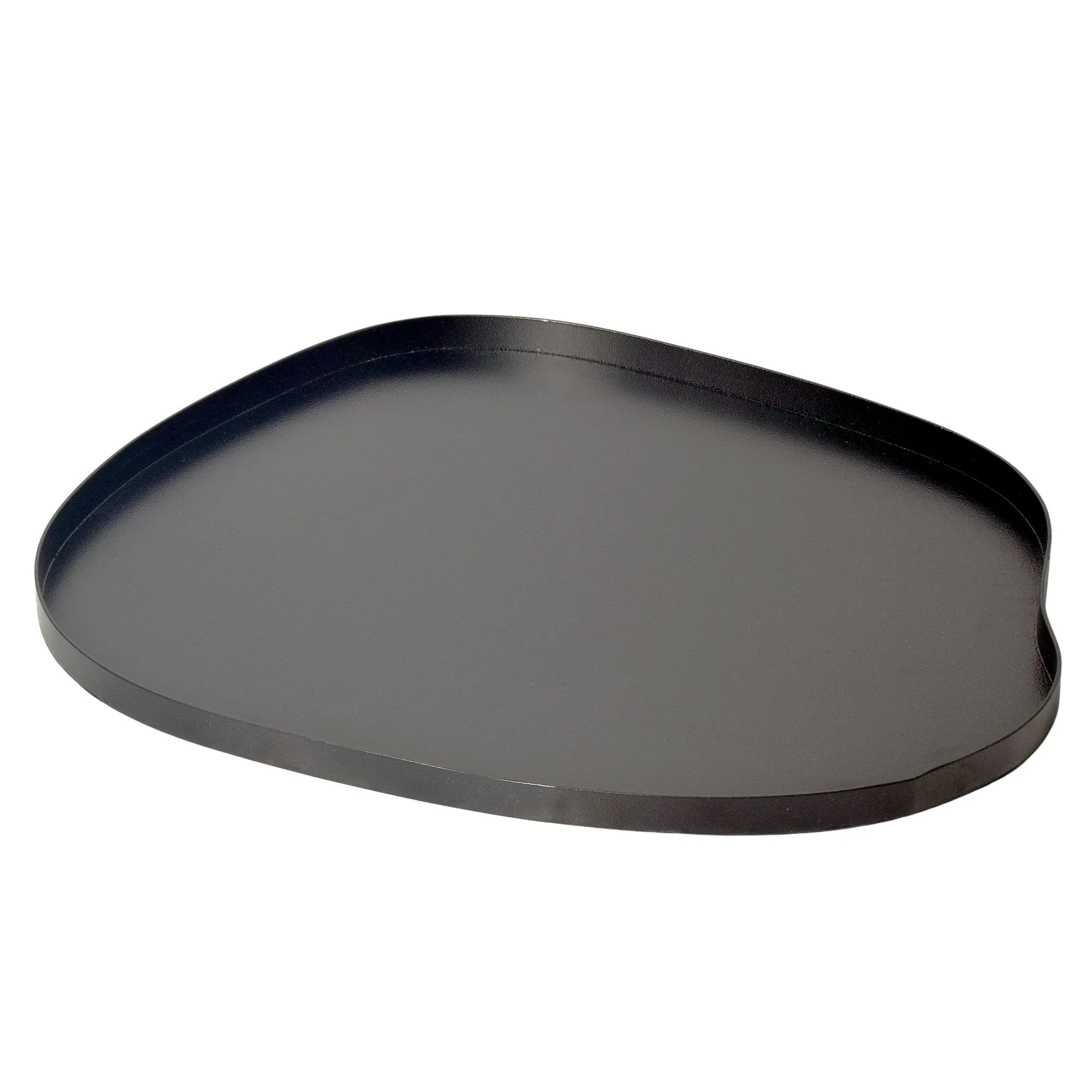Dekotablett Metall 35cm Schwarz Tablett Organisch - Design Dekoteller ohne Füße - Moderne Tischdeko - Standdeko Schmuckteller Klein - Wohnaccessoire Extravagant Handmade