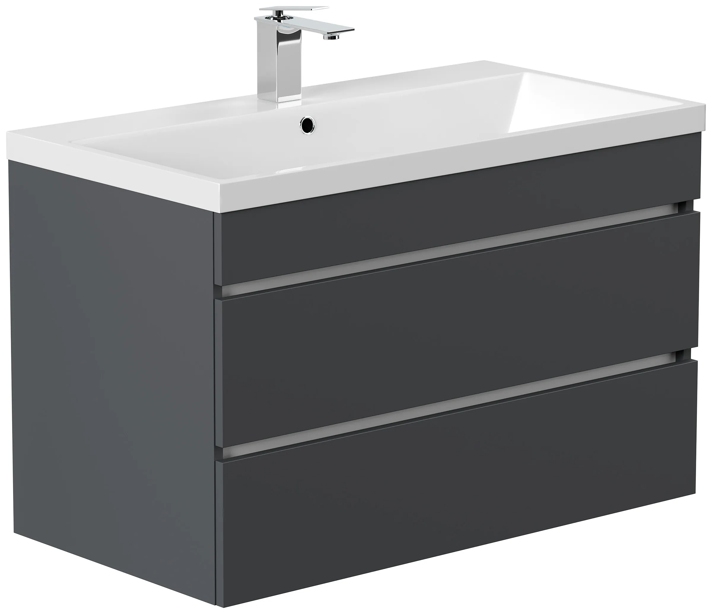 Badmöbel Felini 90 grafit mit grifflosen Schubladen