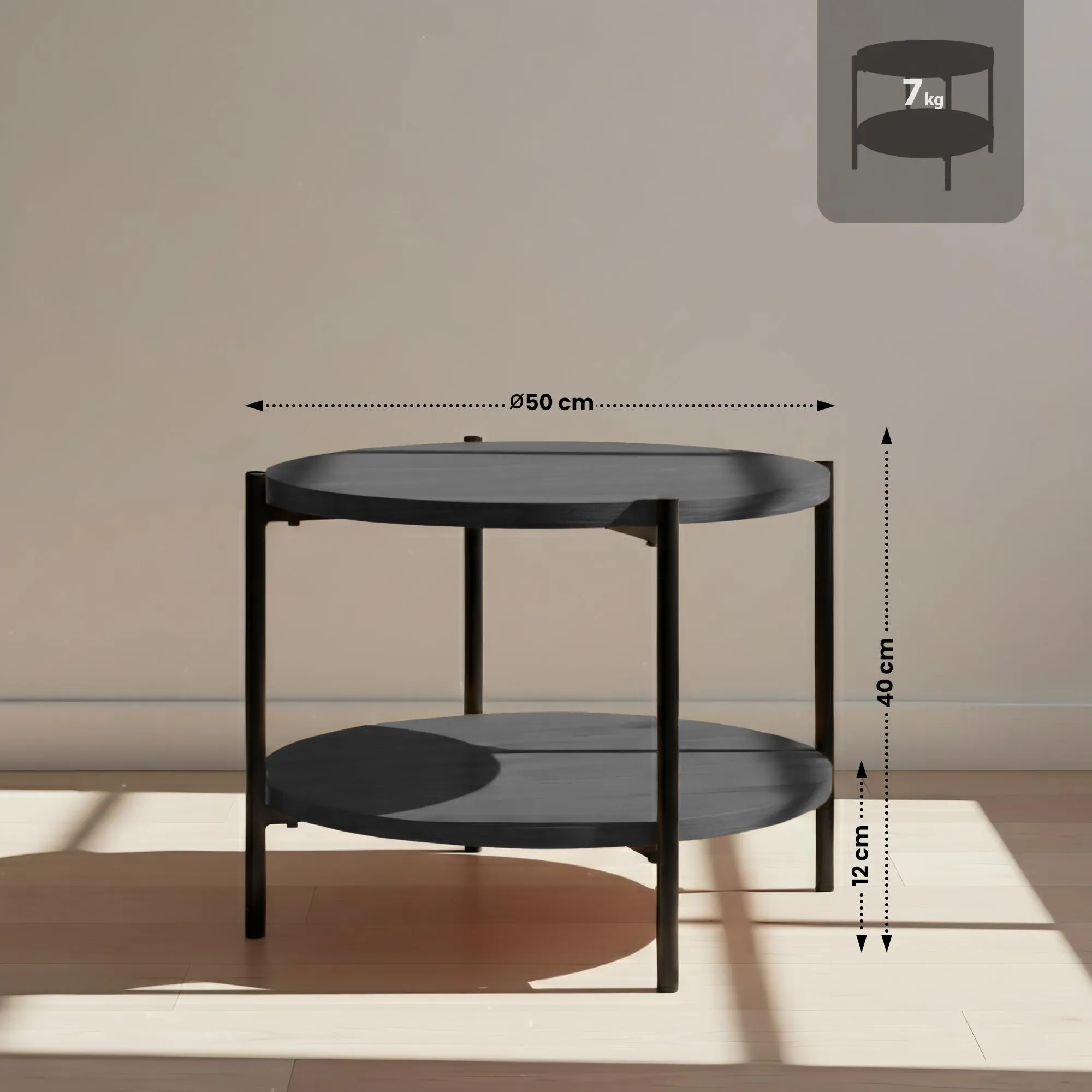 Couchtisch Edduma 50x50x40 cm grau