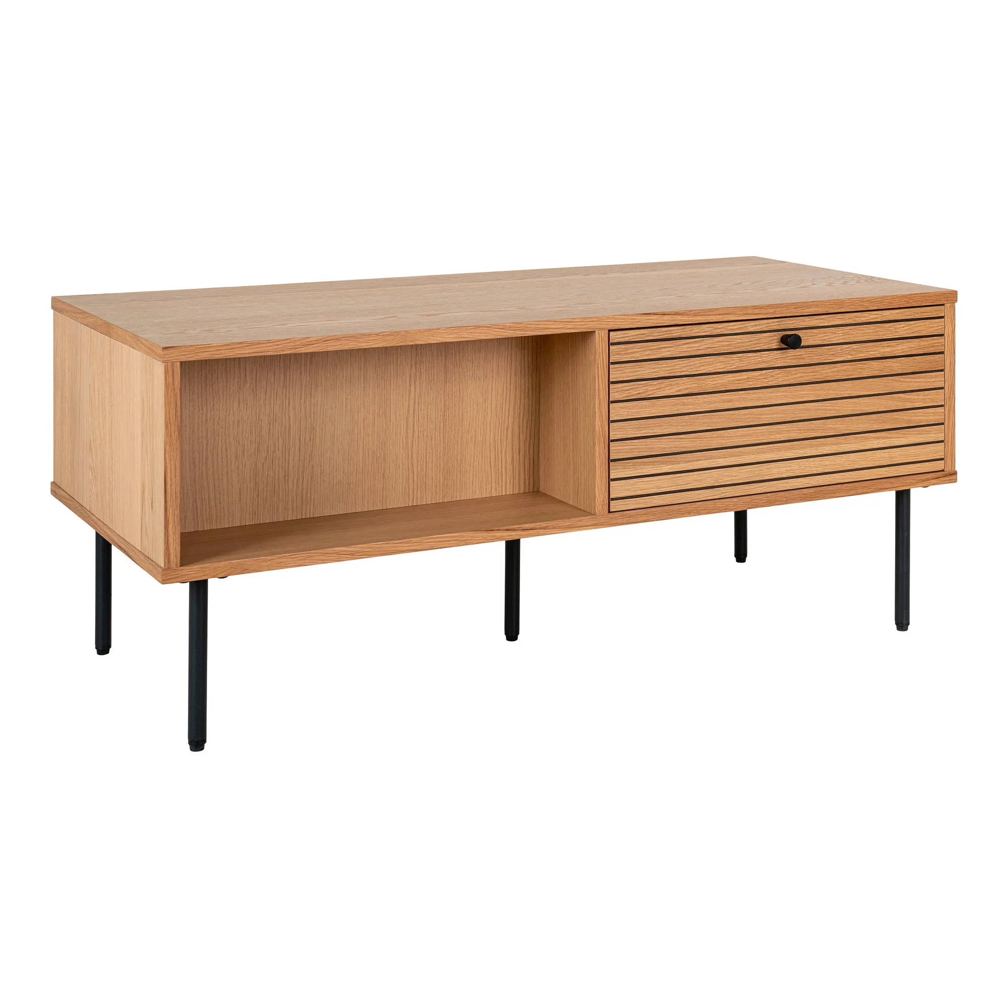 tinkaro Couchtisch Kyoto 2 Schubladen 100x50x45 cm Eiche Natur